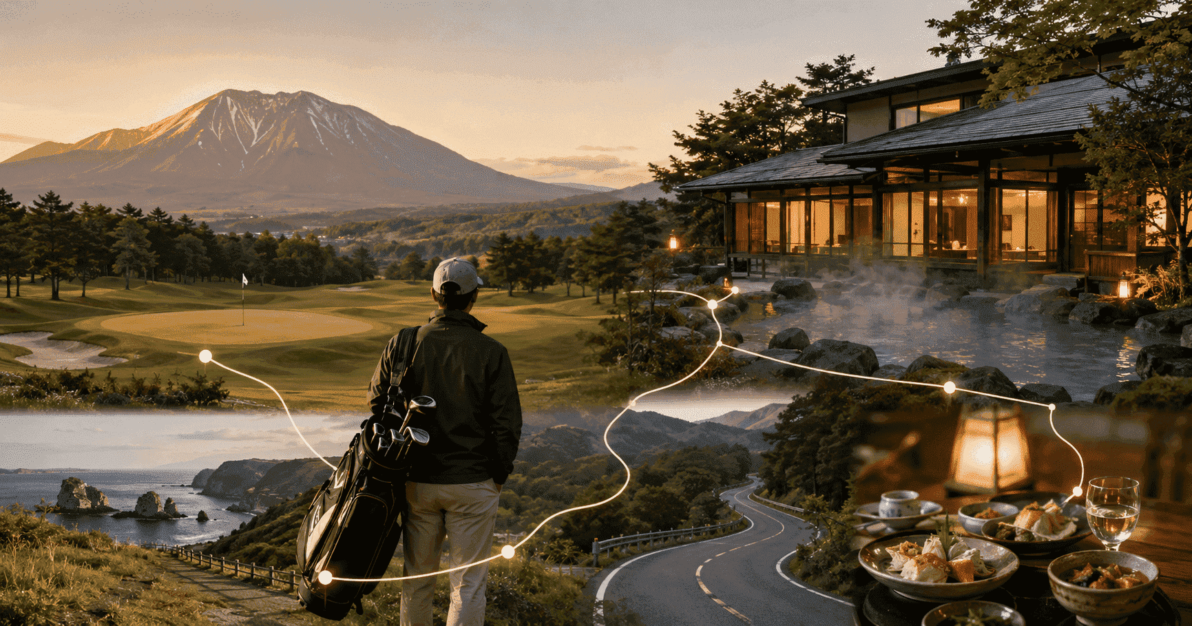北海道高爾夫五日旅程視覺。