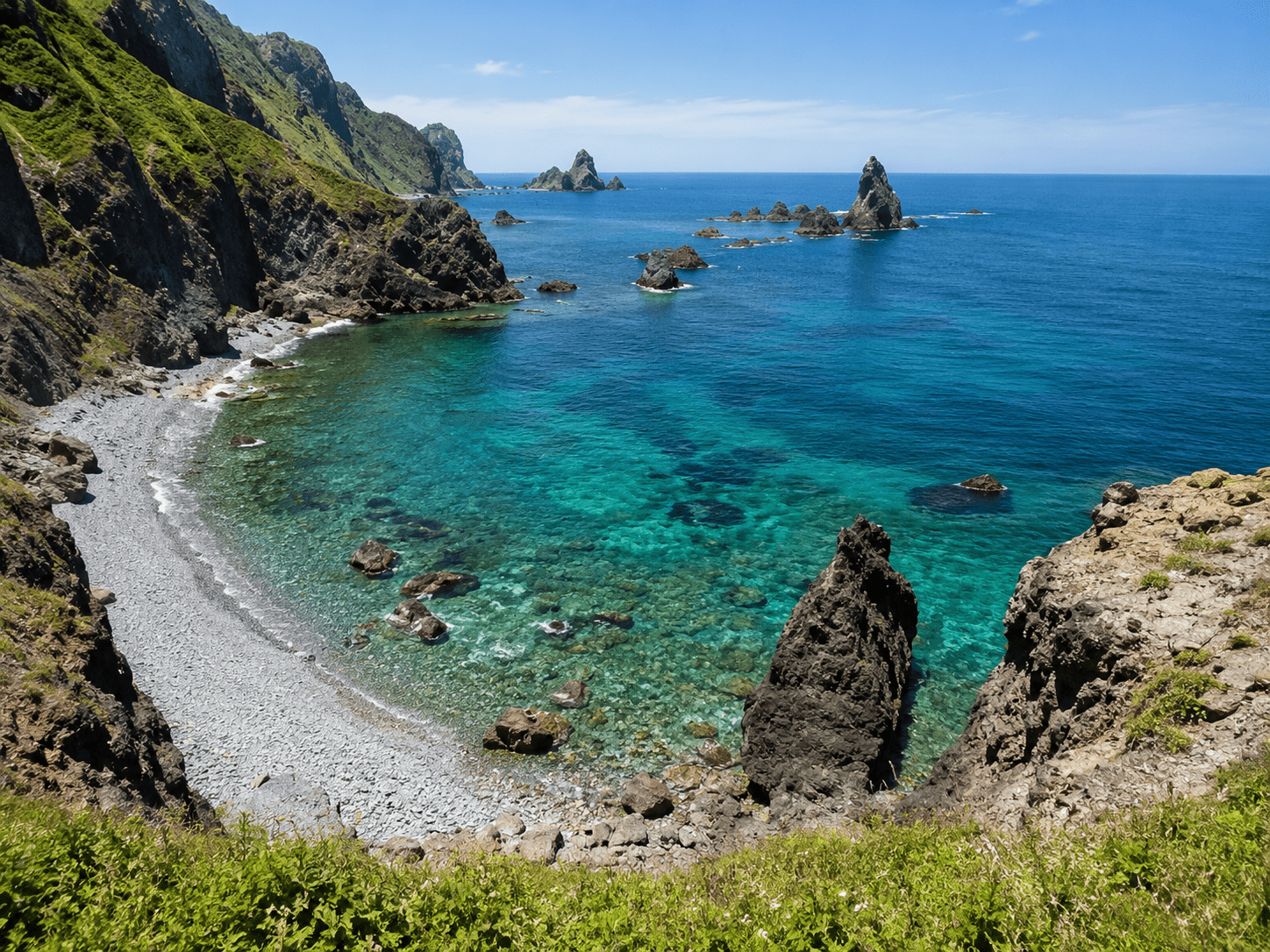 島武意海岸旅行示意圖，作為積丹海岸路線中的景點視覺補充。